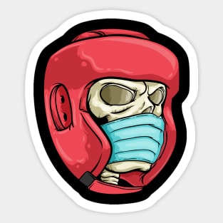 Skull with Face mask and Boxing helmet Sticker